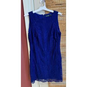 Lauren Ralph Lauren Dress 16, Royal Blue, MSRP $190,‎ Knee Length. NWT